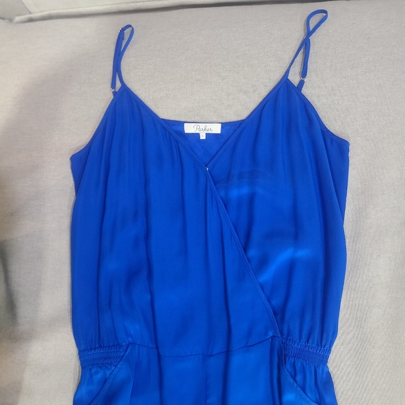 PARKER Royal Silk Spaghetti Cami Strap Wrap & Snap Jogger Leg Jumpsuit "Liv" L - Picture 7 of 16